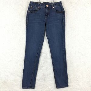 Jag Womens‎ Jeans Mid Rise Skinny Blue Denim Medium Wash Whiskering Stretch 8